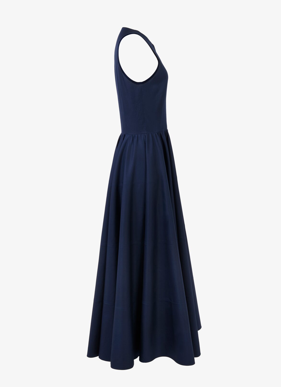 Cotton Gabardine Découpé Dress  ALAÏA NIGHT BLUE COTTON GABARDINE DÉCOUPÉ DRESS